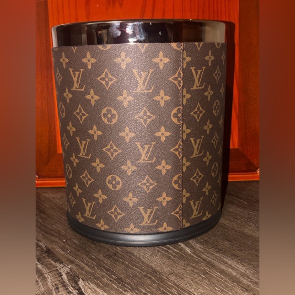 LV Monogram Waste Bin Trash Can - Home Decor